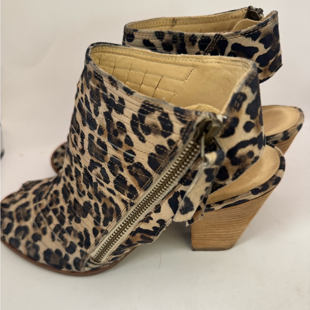 Paul Green US 8.5 Cayanne Cheetah Peep Toe High Heel Block Heels‎ Sandals Boots - Picture 6 of 11